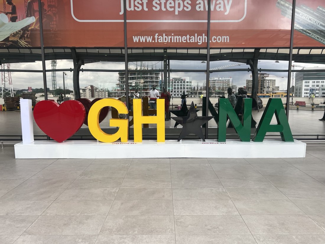 Ghana airport sign